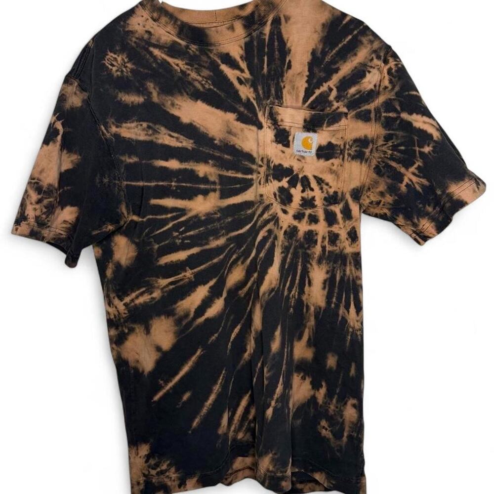 Up cycled carhartt bleach tie dye pocket